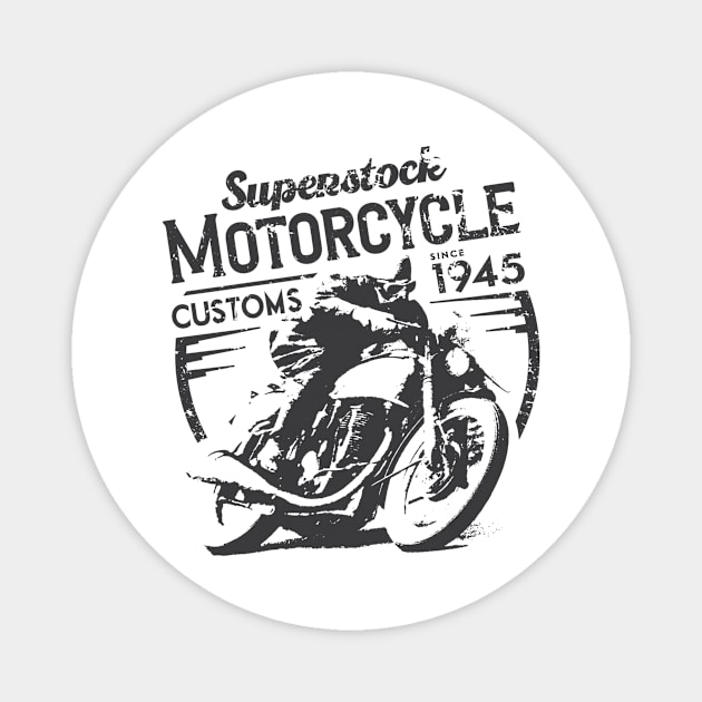 Vintage Superstock Motorcycle Customs Magnet by SilverfireDesign